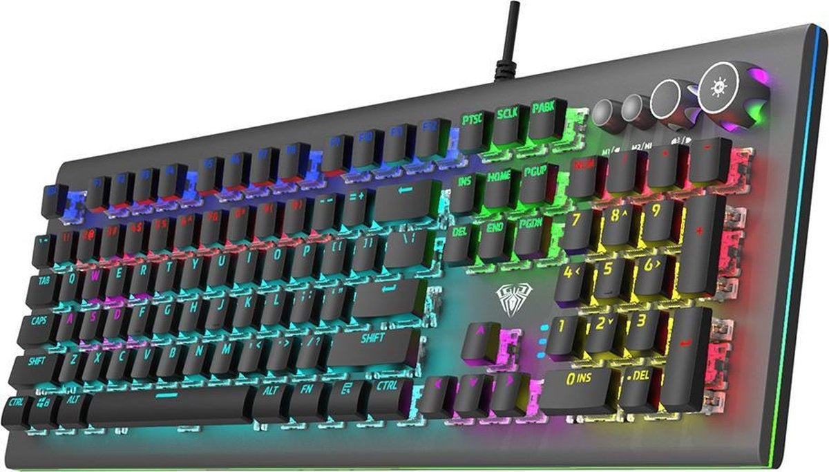 AULA S2096 Clavier mécanique gaming RGB - QWERTY - Interrupteur noir