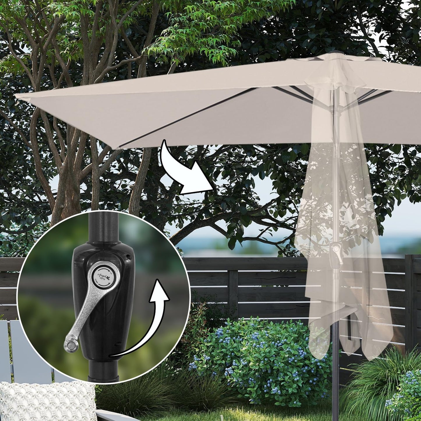 Angel Living Parasol - Rectangulaire - 200 x 300 cm - Beige