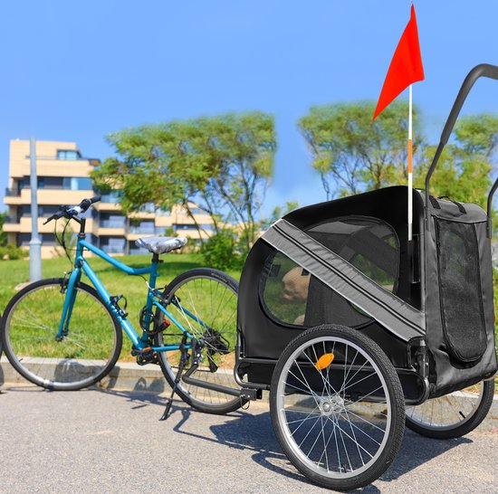 Outbee Remorque vélo pour chien - Remorque vélo pour chien pliable - Remorque pour chien - 2 en 1 Remorque vélo pour chien - Buggy pour chien - Max 35kg
