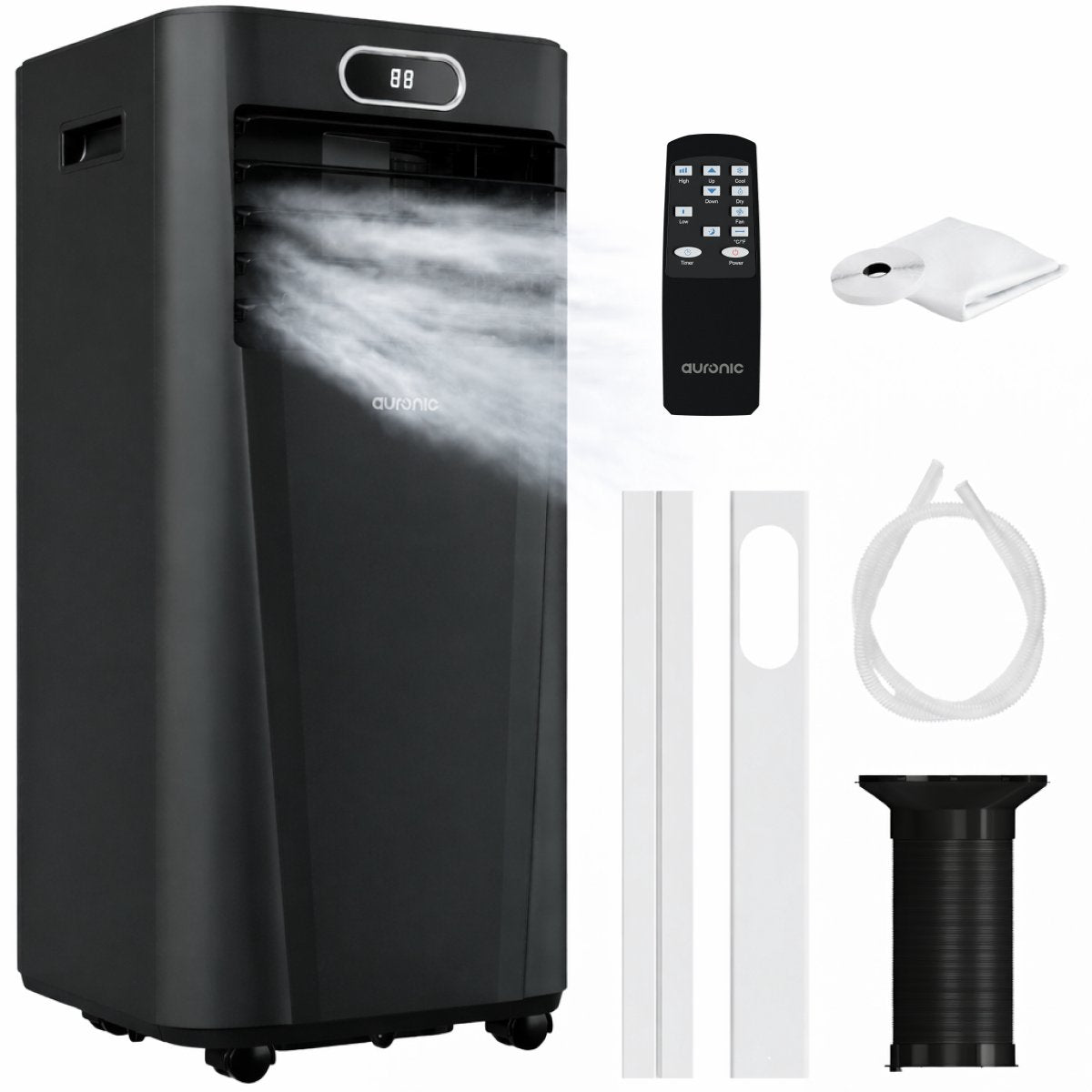 Climatiseur portable Auronic blanc - 7 000 BTU - Jusqu'à 20 m² - 3-en-1 - Avec kits de calfeutrage pour fenêtres