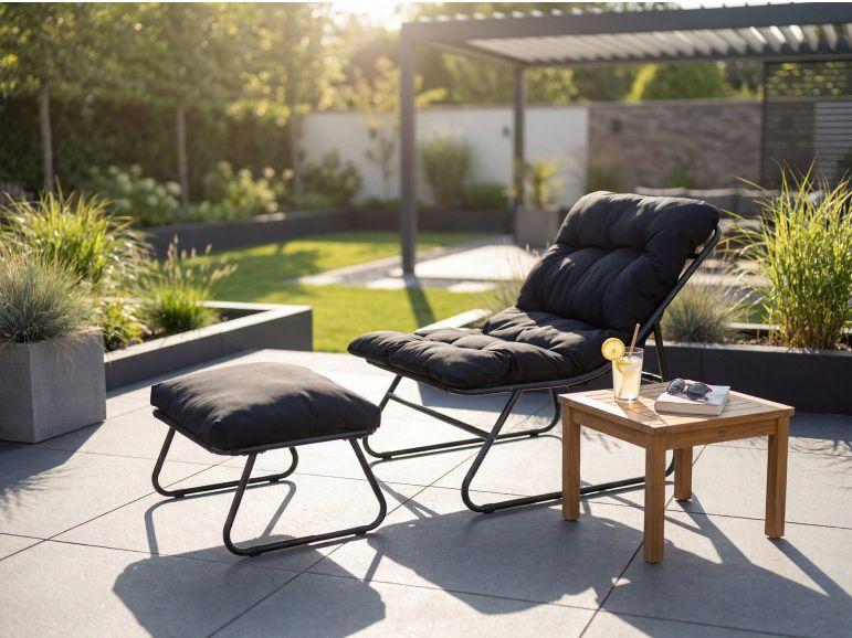 Fauteuil de jardin Lifa avec repose-pieds - Design confortable - Coin salon d'extérieur