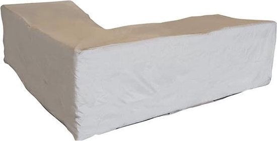 Perel Housse extérieure pour ensemble de salon, beige gris, en forme de L, 215 cm x 215 cm x 85 cm x 70 cm