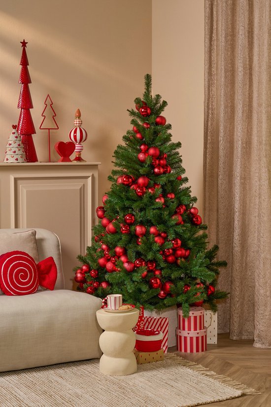 Triumph Tree Forrester - Sapin de Noël aux aiguilles en PVC souple - Décorations de Noël avec des branches à code couleur - Sapin artificiel à structure naturelle - H 155 x Ø 102 cm - Vert