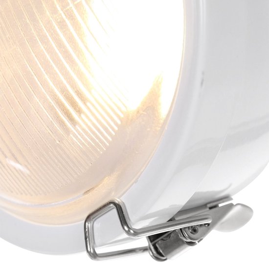 Spot de plafond Michelle Blanc - Orientable et inclinable - Bois et métal - Mexlite - 20 cm de hauteur, 11 cm de diamètre