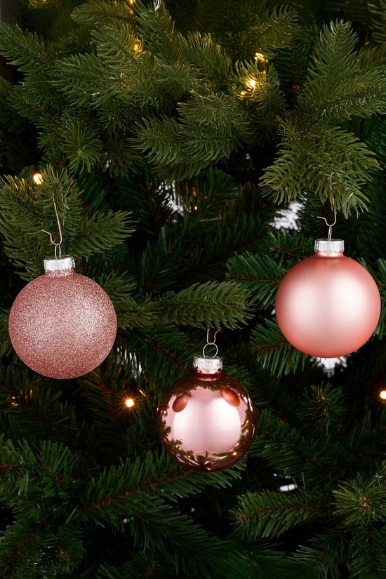 Lot de boules de Noël Mica Decorations - 42 pièces - Ø 7 cm - Verre - Rose