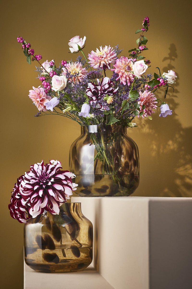 Vase Pantera - Mica Decorations -H23 x Ø21 cm - Verre - Brun