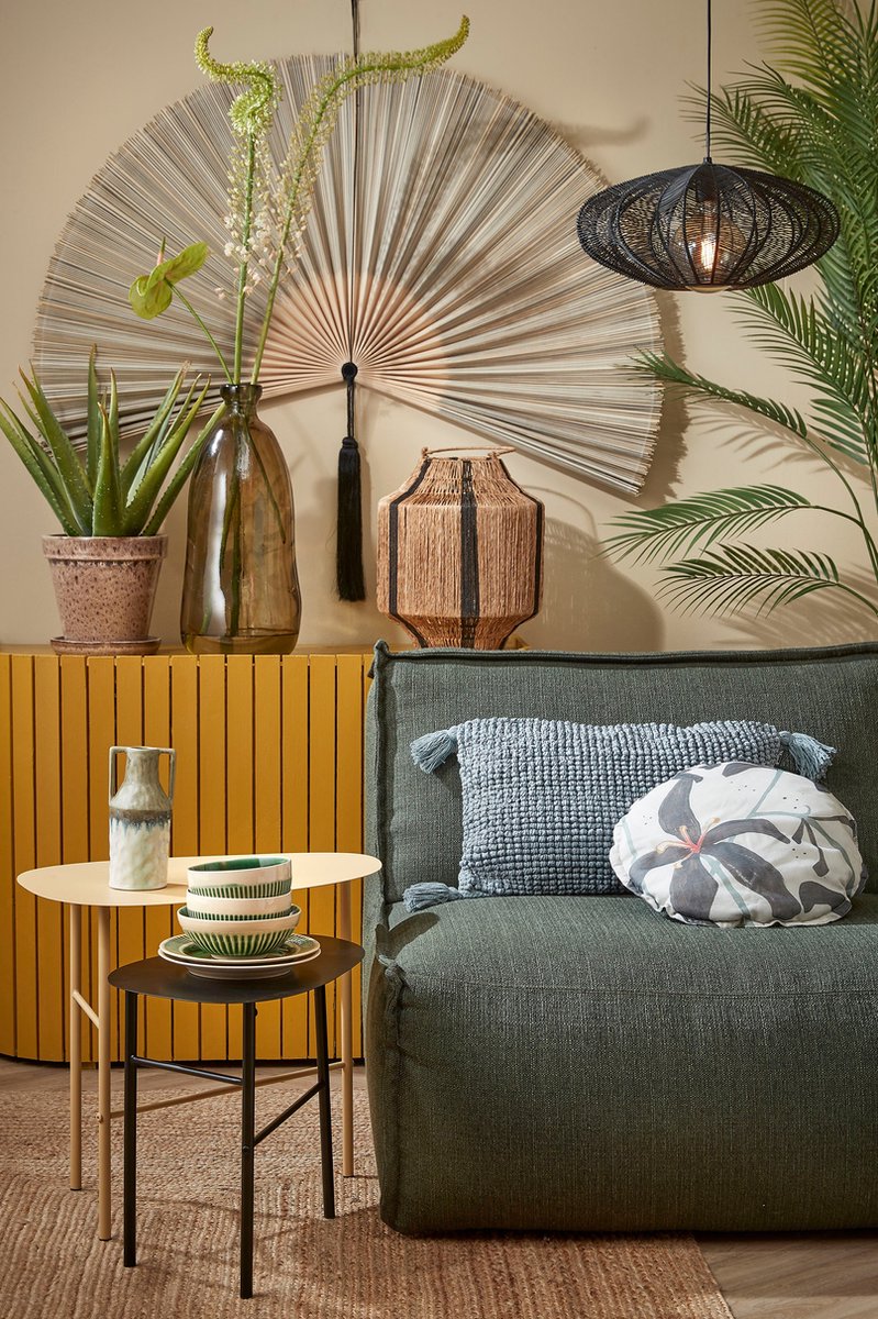 Mica Decorations Lampe pendante Kanti - H20 x Ø41 cm - Métal - Noir