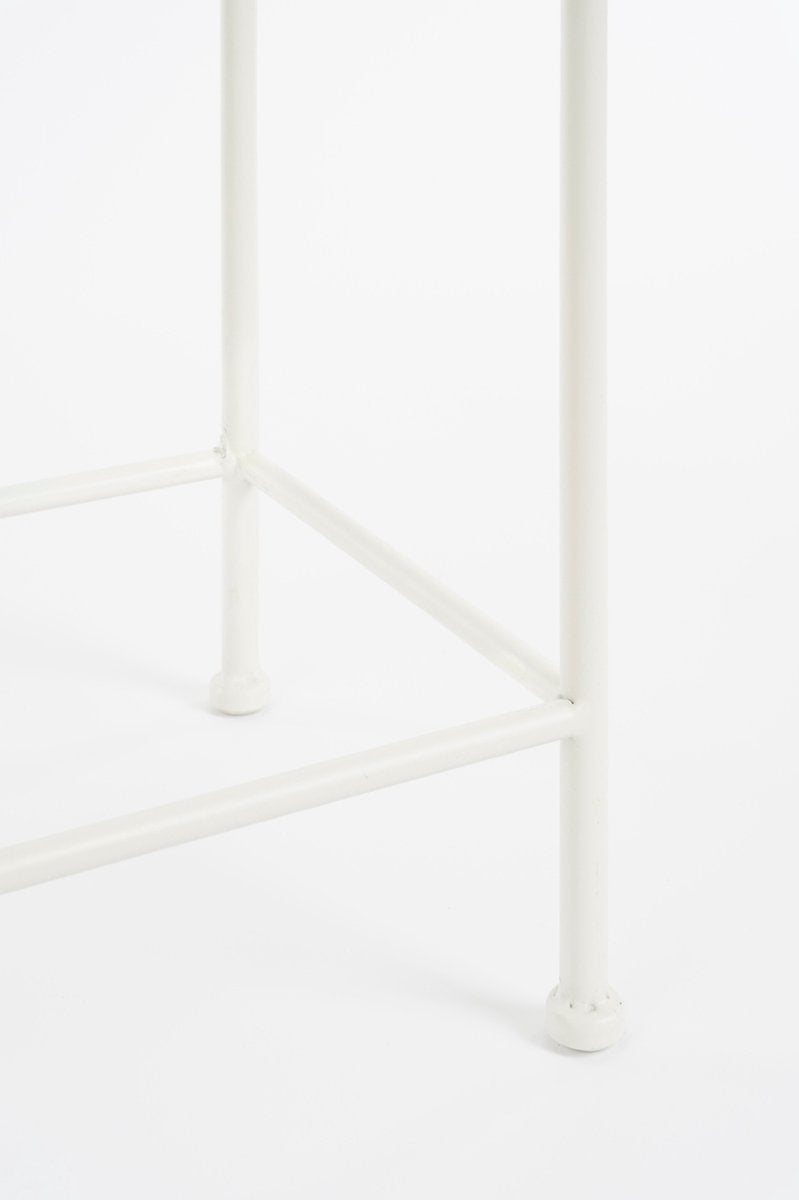 Mica Decorations Table d'appoint Odile Lot de 3 - Métal - Brun/Blanc - 28x28x67 cm, 24x24x61 cm, 20x20x55 cm