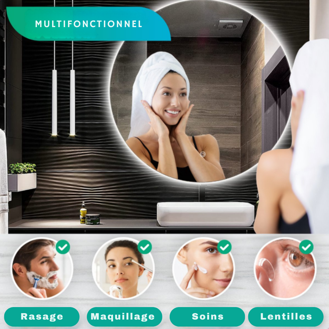 Miroir de salle de bain Mirlux - Eclairage LED - 3 couleurs - Anti-condensation - 80CM