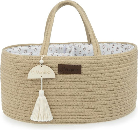 Yunioo Sac à couches et panier à langer │ Panier à couches pour accessoires de chambre de bébé │ Organisateur de couches │ Panier de rangement pour chambre de bébé │ Cadeau de maternité douche de bébé │Corbeille à jouets │ Crème