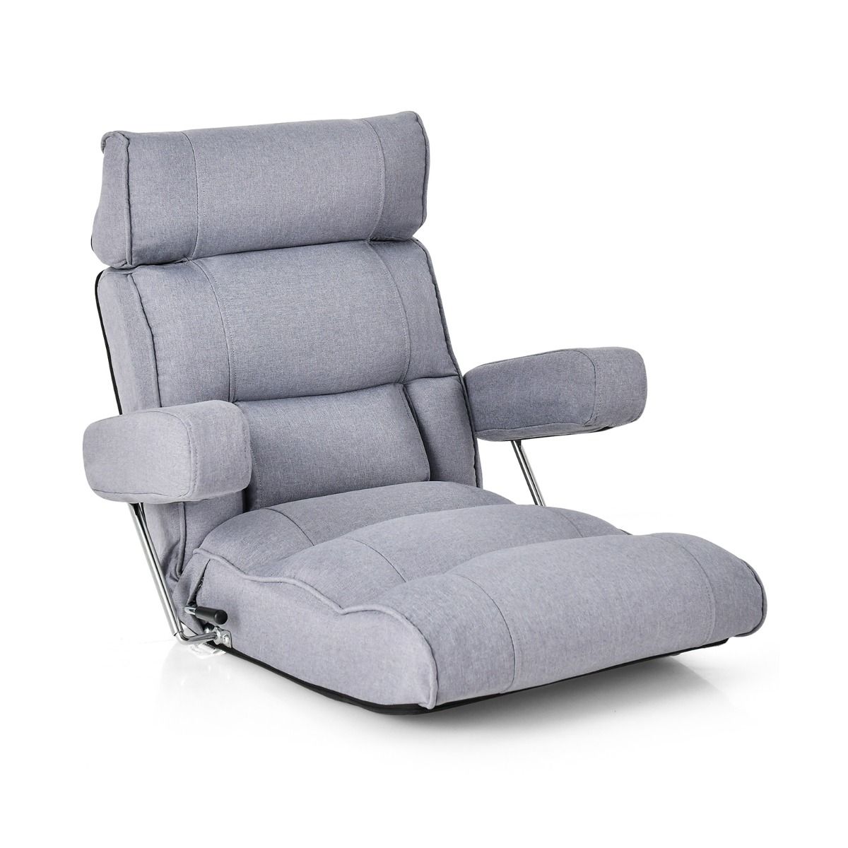 Chaise de sol Coast - dossier réglable - appui-tête et soutien lombaire - gris
