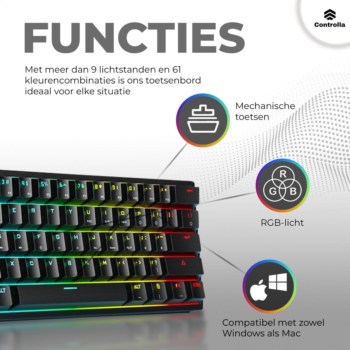 Clavier de jeu 60 pour cent - Clavier de jeu mécanique - Clavier de jeu - QWERTY