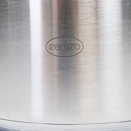 Ceruzo - Acier inoxydable - Grande Marmite - 20 Litres- Diamètre 32 cm- H 25cm - Induction - Faitout