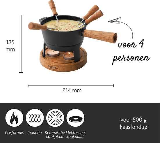 Boska Fondue set Pro S - Fondue au fromage - pour 350 grammes de fromage - 700 ml
