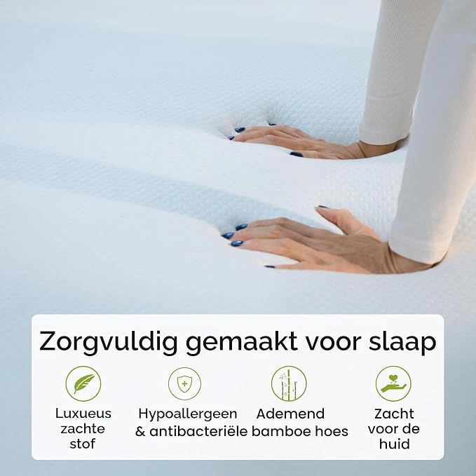 Surmatelas en mousse à mémoire de forme Panda – Hydro Foam – Housse en bambou – Antidérapant