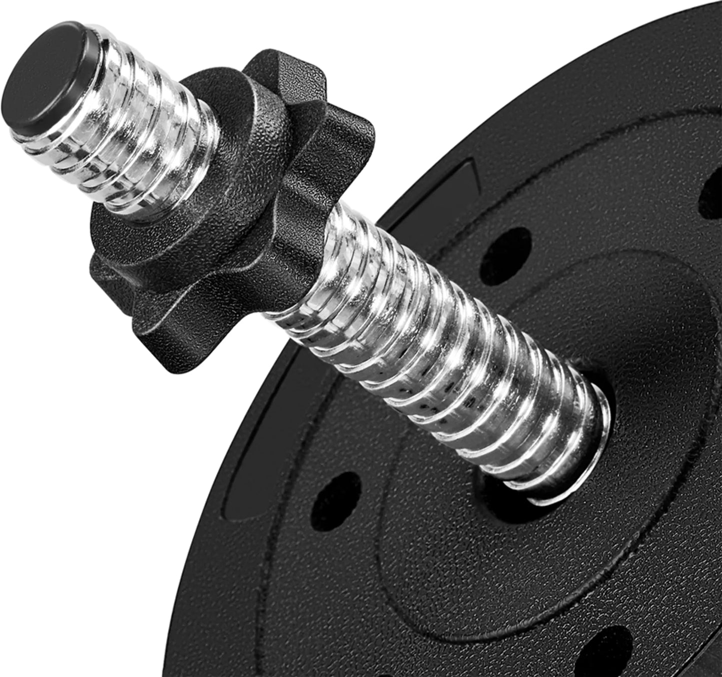 Yaheetech Dumbbell Set 25 kg - 12 disques de poids réglables, poignées antidérapantes et fermoirs en étoile - pour la musculation et l'entraînement - ciment plastique noir et métal - 43 x 21 x 21 cm