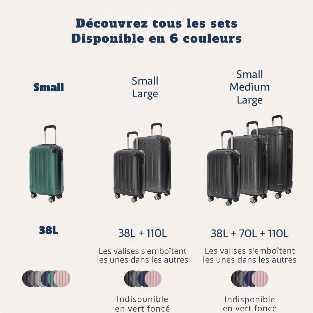 Valise - TRVLMORE - Bagage à main - 54x36x20cm - 38L - Vert foncé