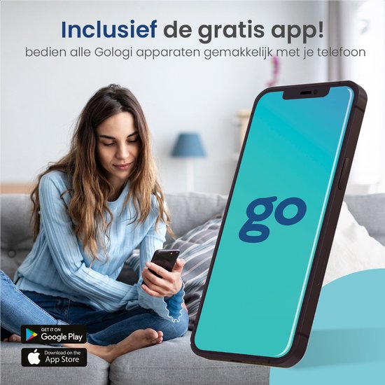 Gologi Ventilateur de plafond avec éclairage - Ø60 cm - LED RGBW - 6 niveaux - Lampe de plafond de chambre - Lampe de plafond avec ventilateur - Avec télécommande et application - Noir