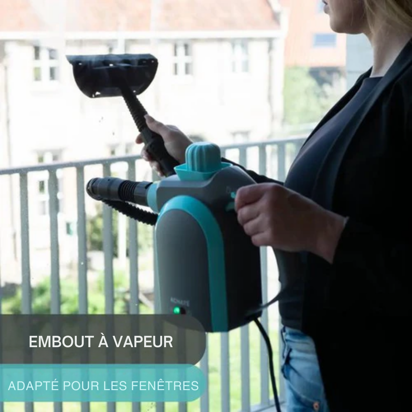 Nettoyeur vapeur portatif - Achaté - Nettoyeur 12 en 1 - Ensemble d'accessoires 12 pièces - Bleu