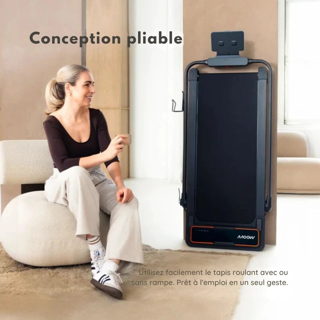 Moovv SmartStep Pro v3 Incline - Tapis de marche pliable - Tapis de marche avec fonction d'inclinaison de 10% - Tapis de marche pliable 1-12 km/h - Accessoires inclus