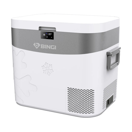Glacière à compresseur Bingi 22 litres - Réfrigération et congélation de -18 à 15 °C - 12/24 V et 230 V - Pour voiture, camping-car et camping