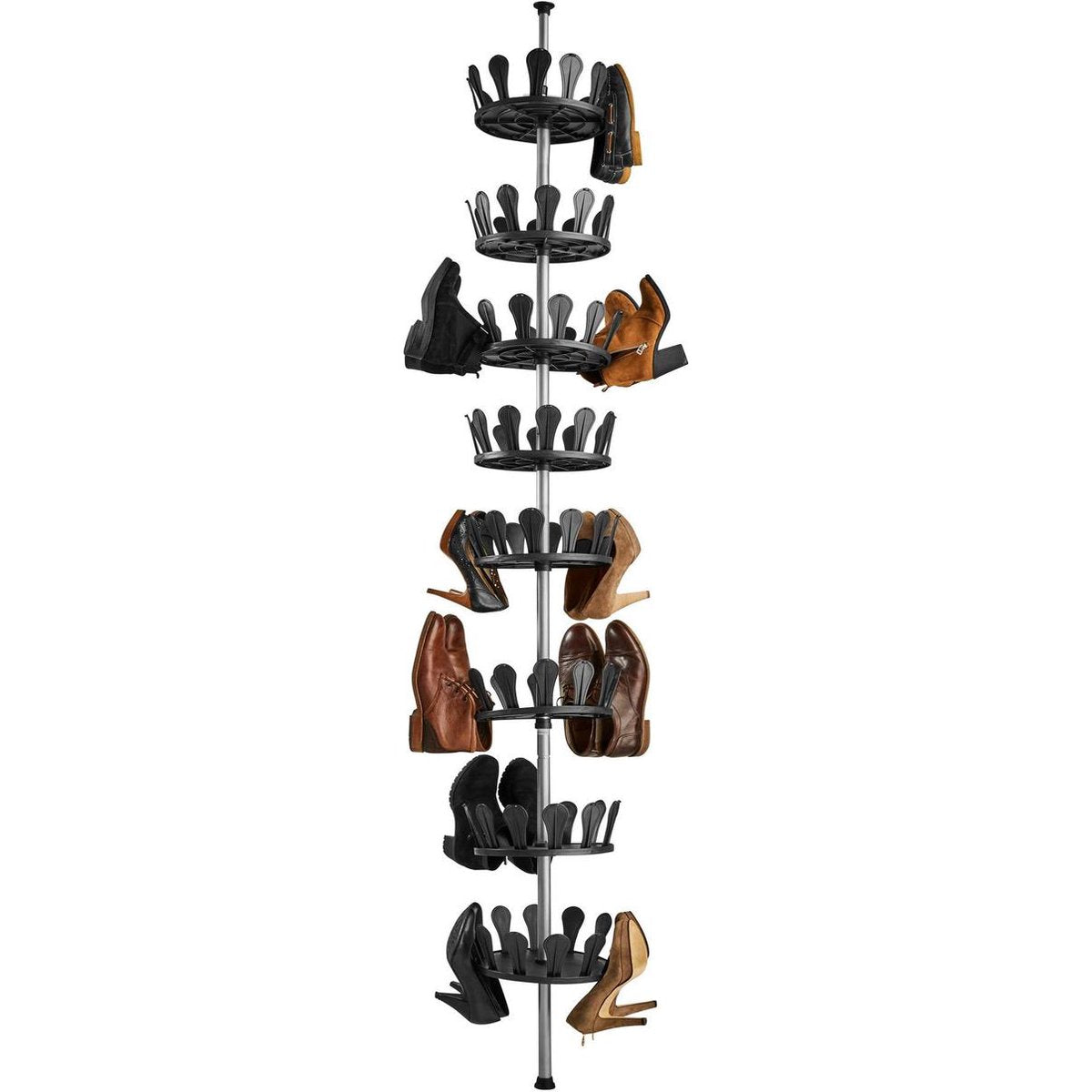 tectake® - carrousel à chaussures - pour 96 chaussures - 402645