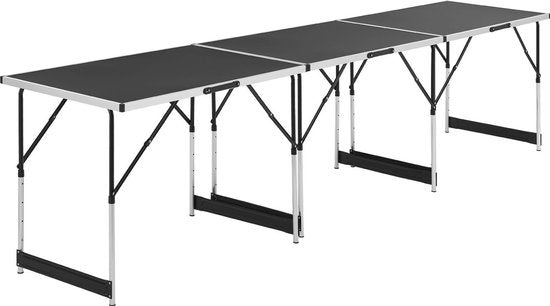 Table pliante en aluminium 3 pièces / Table pliante / Table de camping - Multifonctionnelle - Noir