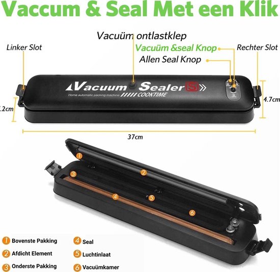 BestHome Machine à emballer sous vide - Avec 15 sacs sous vide - Pour tous types d'aliments