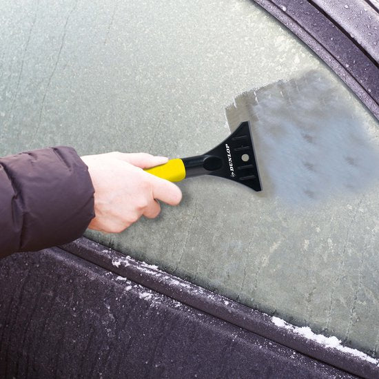 Dunlop Ice Scraper with Trigger - Telescopic Pole 32 to 49 CM - Soft Grip - Including 2 Microfibre Wipes