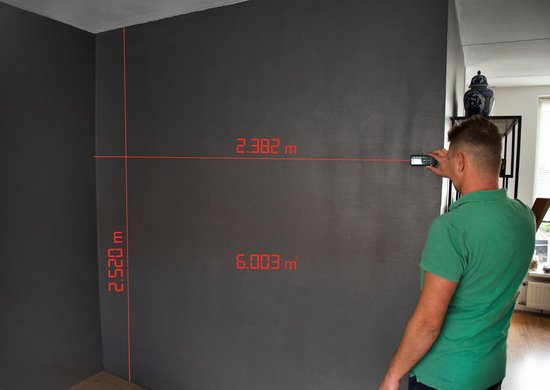 VONROC Télémètre laser - Portée de 60 mètres - Référence de mesure réglable