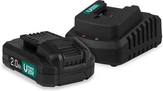 VONROC Battery Platform Starter Set - 20V Battery - 2.0Ah & Quick charger