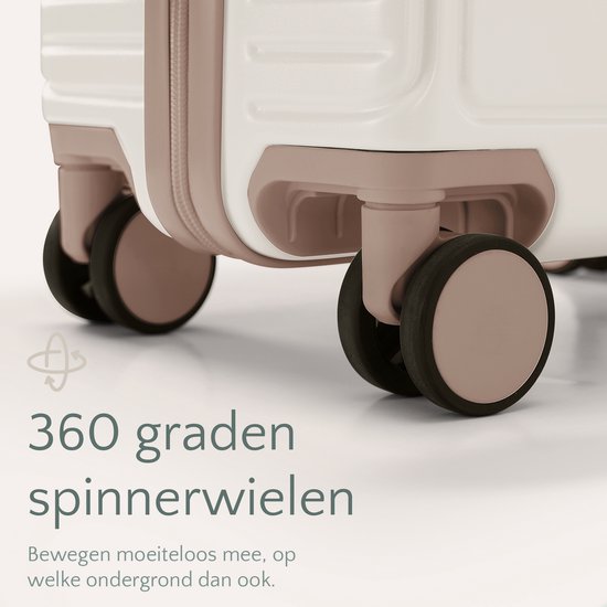 Skycases City Walker - Valise de voyage moyenne 77L - Légère et résistante - Roues pivotantes à 360° - Verrouillage TSA d'origine - Housse de protection et pochette humide incluses - 66 x 45 x 26 cm - Beige