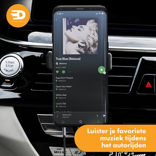 Drivv. Câble AUX 3,5 mm - Câble audio - plaqué or - mâle vers mâle - argent - 2 mètres