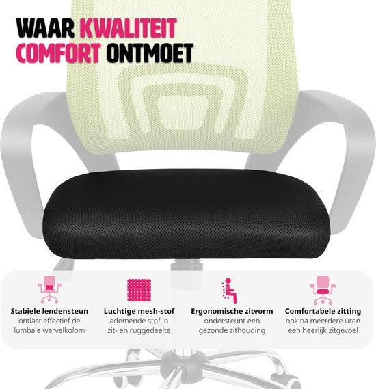tectake - chaise de bureau bureau - design - noir/vert