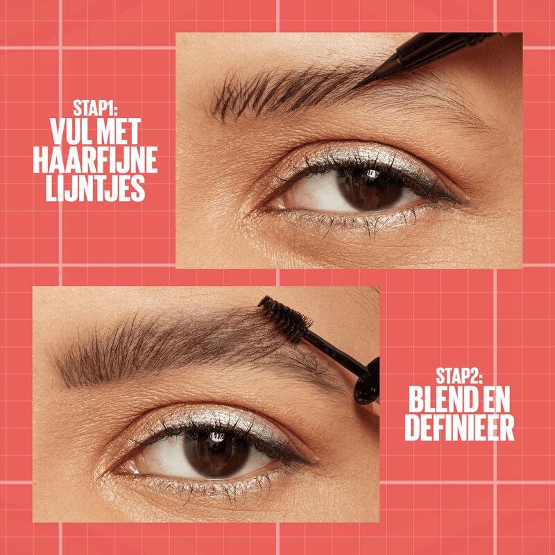 Maybelline Build-a-Brow Stylo à sourcils et gel fixateur 2-en-1 - 250 Blonde - Waterproof - Jusqu'à 24 heures