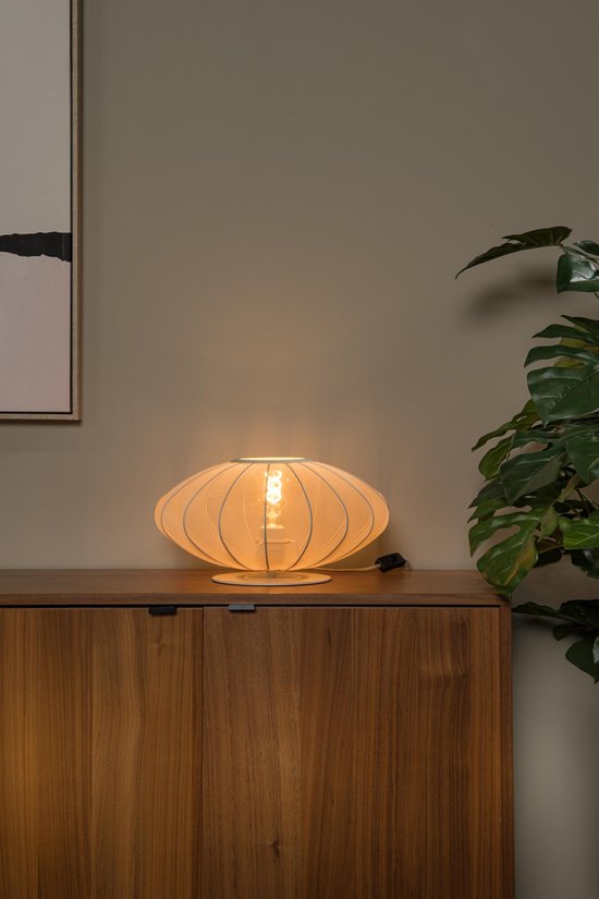 Lucide CORINA - Lampe de table - Ø 40 cm - 1xE27 - Beige - Japandi