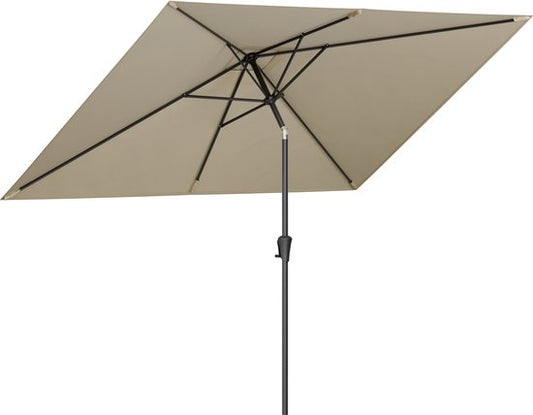LifeGoods Parasol - Jardin - 200x300cm - 30° inclinable - Imperméable - UPF50+ - Taupe