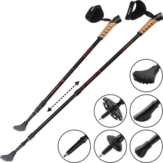 Sportana Sportana Nordic Walking stokken - rood