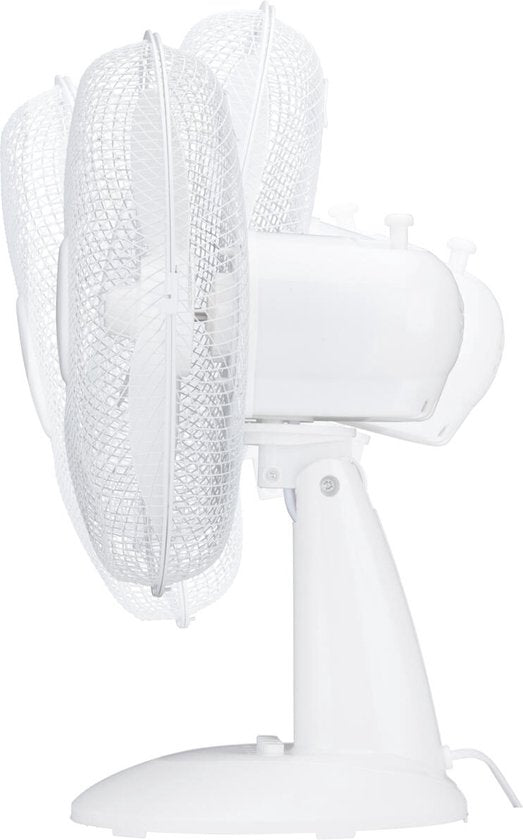 Lifetime Air Ventilateur de table 35W - Ventilateur pour table et bureau - avec poignée, 3 vitesses et fonction d'inclinaison - Silencieux 65dB - Blanc