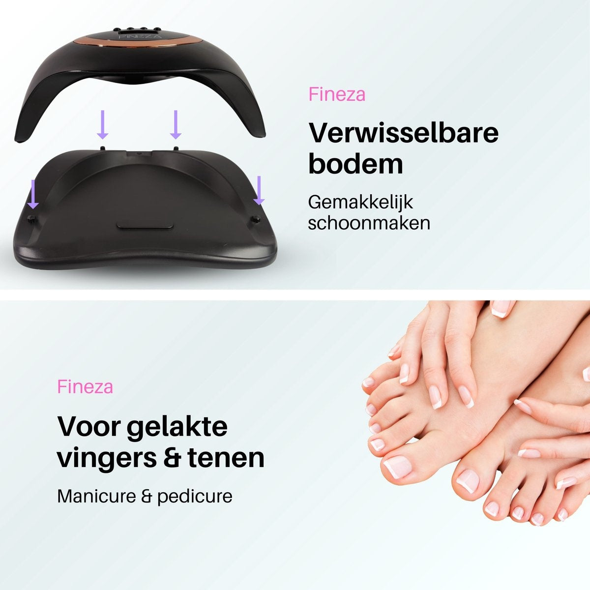 Fineza Lampe UV pour ongles en gel - Séchoir à ongles LED - Séchoir à ongles pour vernis en gel - Lampe à ongles - Noir