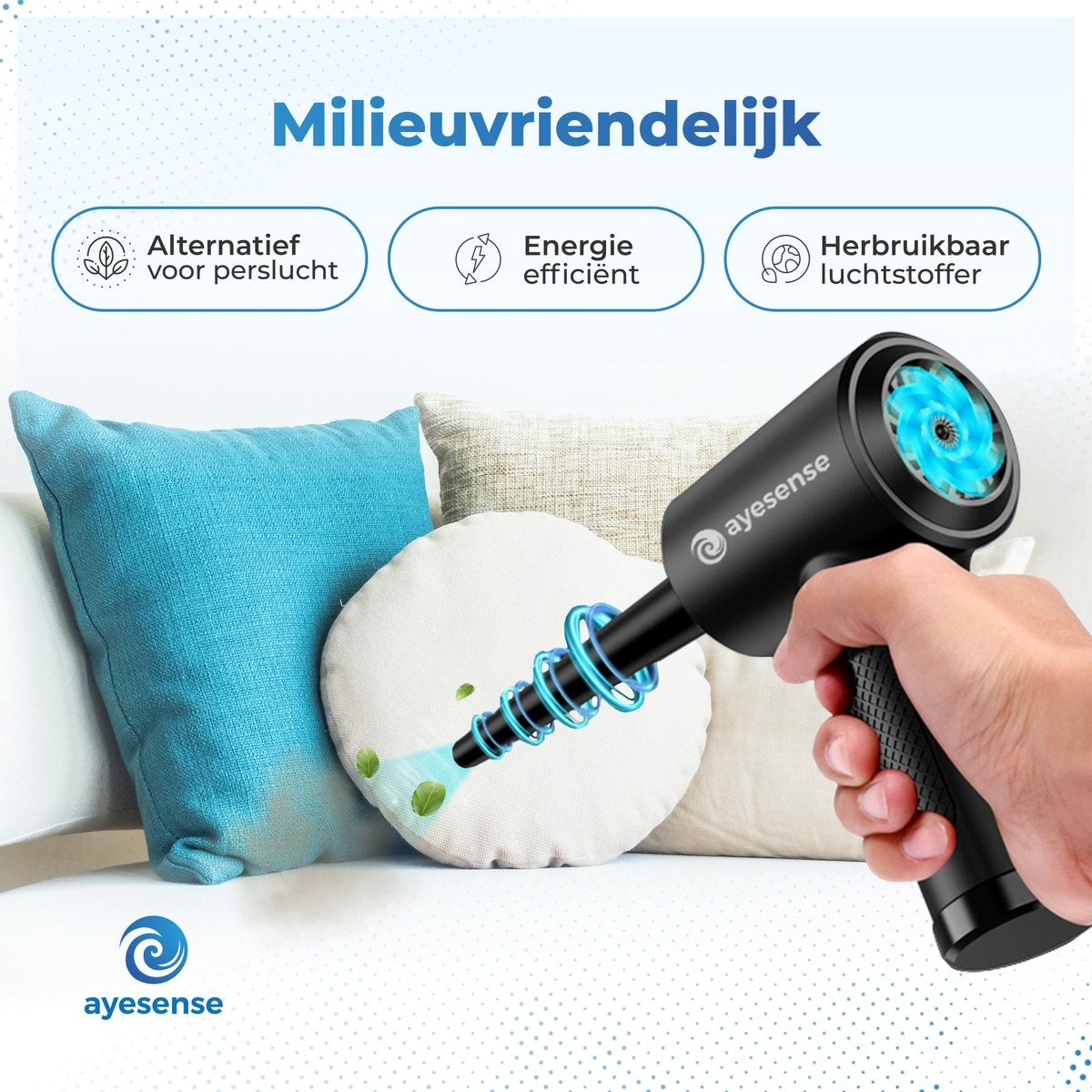 AyeSense 8 in 1 Air Duster Pro - 8 Opzetstukken - Draadloos & Oplaadbaar - Perslucht - Compressed Air