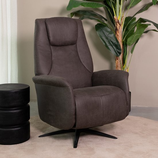LABEL51 Fauteuil Stockholm - Gris - Tissu - Taille unique - - - Pivotant - Avec accoudoirs