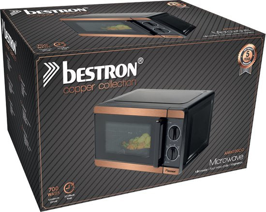 Micro-ondes autonome Bestron - AMN100CO - 20 L - 6 programmes - 700 - 1 150 W - Cuivre - Garantie 5 ans