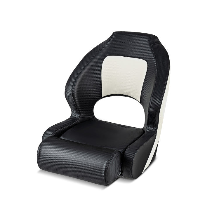 Coast Bucket Seat pour bateau - Cuir PVC - Ergonomique - Max. 150 kg - 56 x 70 x 62 cm - Noir / Blanc