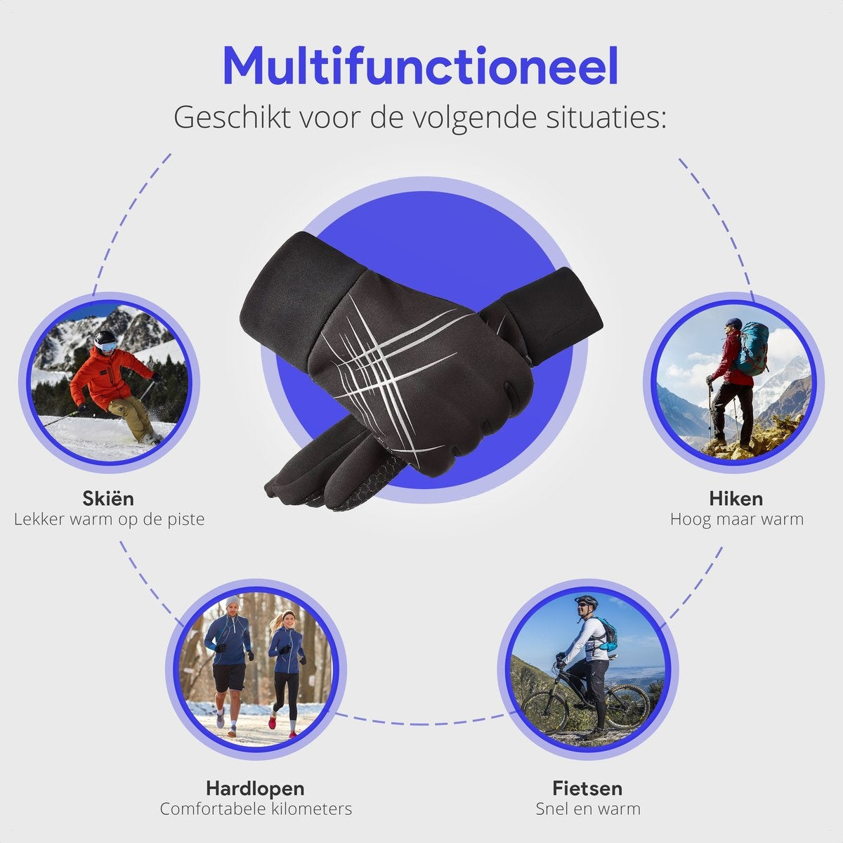 Gants pour hommes et femmes - Convient aux appareils à écran tactile - Déperlant - Gants de ski