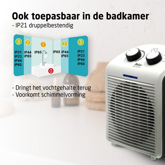 Fakir Trend HL 100 Poêle électrique - Chauffage avec ventilateur - Blanc/Gris