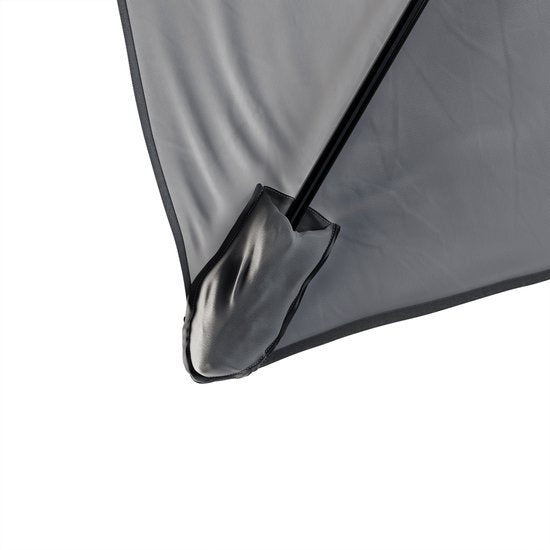 Parasol à mât Tristar - Carré - 200 x 200 cm - Balcon et jardin - Inclinable - Housse de protection incluse - PA-7901 - Gris foncé