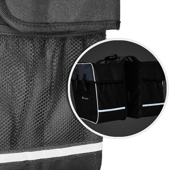 TecTake - Sacoche double pour vélo - 35 l - Noir/Gris
