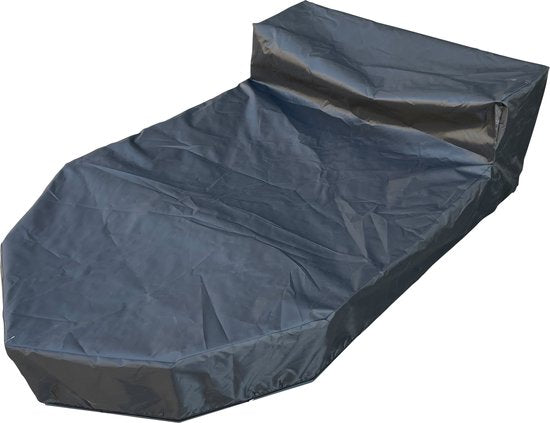 Bac à sable AXI Doris avec banc de rangement, anthracite/marron – Drapeau et barre à roue en bois – Bâche de protection et toile de sol incluses – Garantie de 10 ans !