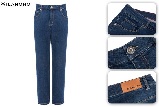 Milanoro - Jean stylé pour homme - Noir-bleu - L31 - L32